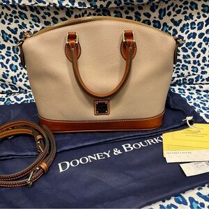 Dooney & Bourke DARCY TAUPE Pebble Leather Satchel LIKE NEW!